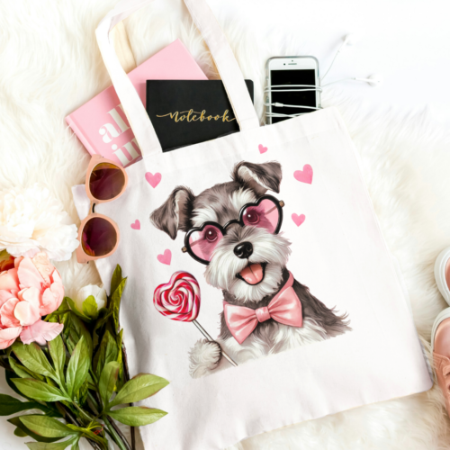 Miniature Schnauzer Love - Miniature Schnauzer Themed Tote Bag for Valentine's and All-Year-Round Shopping