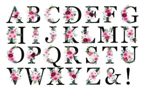 Black Letter Pink Floral Personalised Sparkle Zipper Pouch – Elegant Gift - Image 2